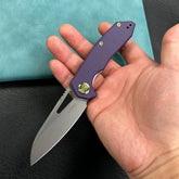 KUBEY KB291S Vagrant Liner Lock Folding Knife Purple G10 Handle 3.1" Sandblast M390